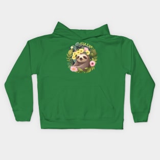 Smiling Sloth for Animal and Nature Lovers Kids Hoodie